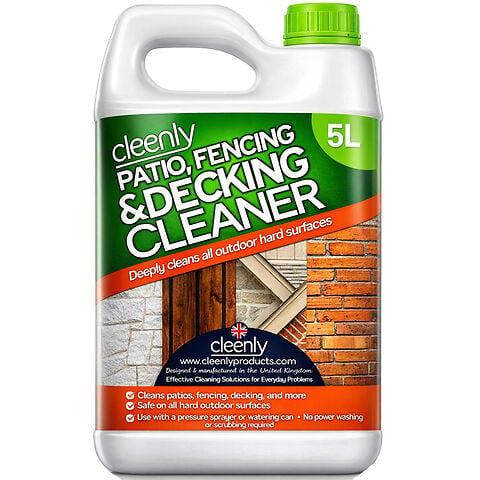 Cleenly Patio Fencing & Decking Cleaner Fluid Concentrate for Outdoor Use Pet Friendly (5 Litres)