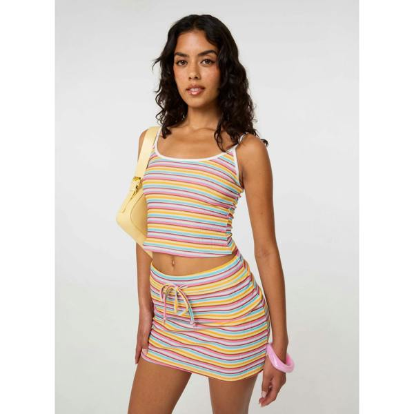 Pink Vanilla Multi Stripe Strappy Cami