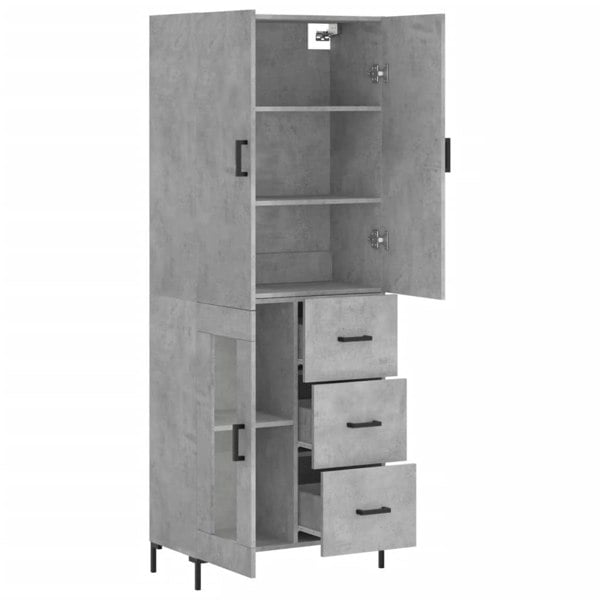 Berkfield Highboard Concrete Grey 69.5x34x180 cm Engineered Wood