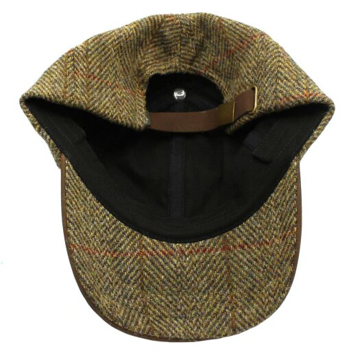 Heather Hats & Accessories Genuine Harris Tweed Baseball Trucker Cap, Cotton Lining, Outdoor Wear, Harvest Olive