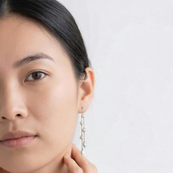 Gold Trip Timeless Pearl Double Drop Earrings