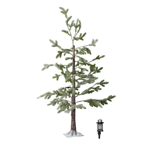 Samuel Alexander 5ft (1.5m) Light up Green Snowy Noel Christmas Tree with Stand and Warm White LEDs