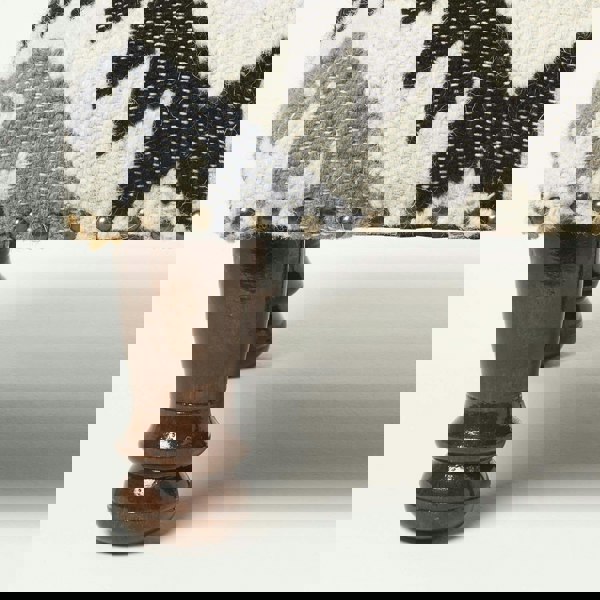 HOMESCAPES Agra Handwoven Kilim Footstool