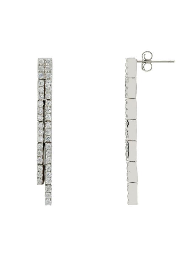 Latelita Charleston Art Deco Silver Drop Earrings