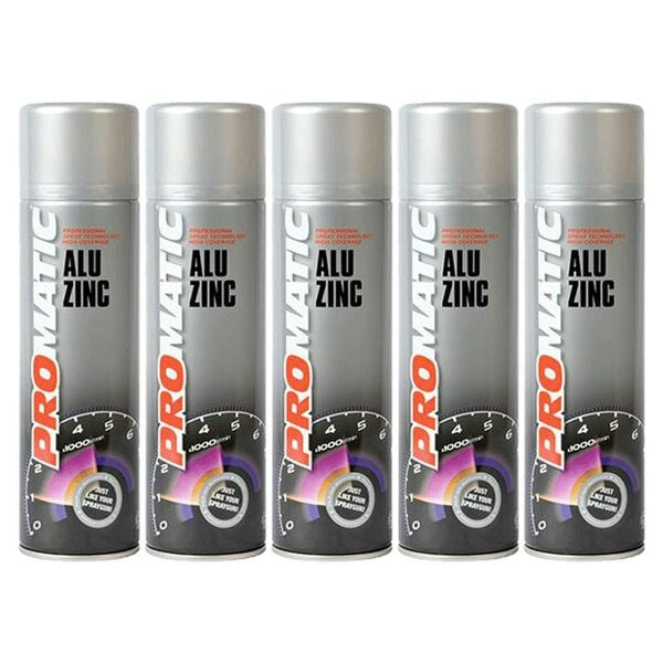 Promatic 5X Promatic Alu Zinc Spray Paint 500ml