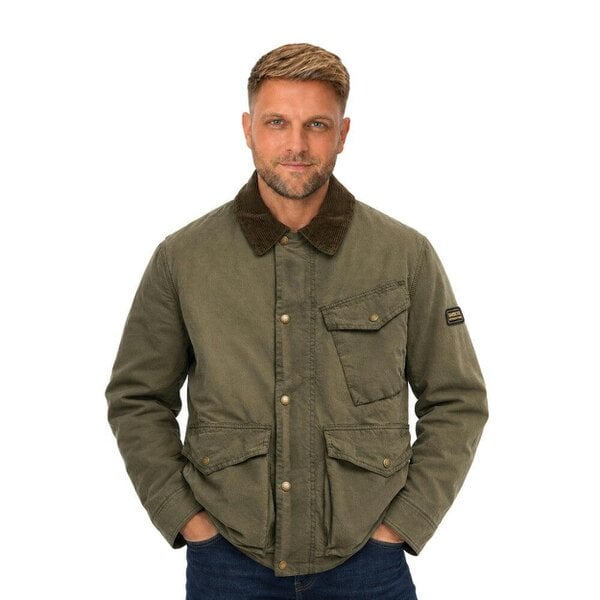 Barbour International Winter Drifter Washed Waxed Jacket Olive Night