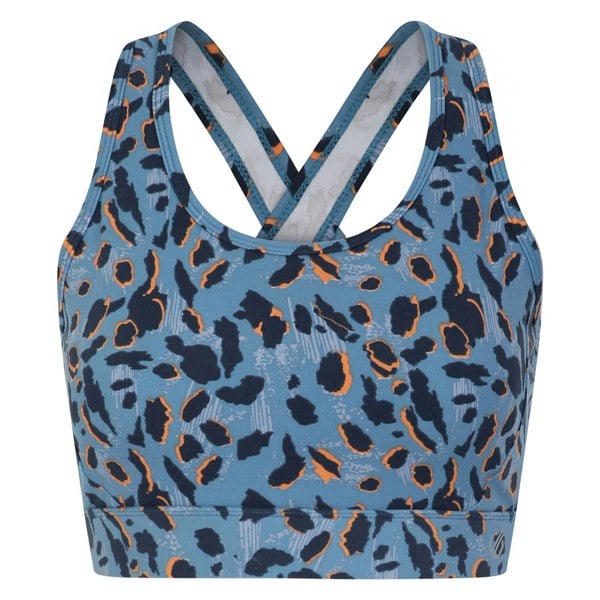 Dare 2B Womens/Ladies Swift II Animal Print Sports Bra - Niagara Blue