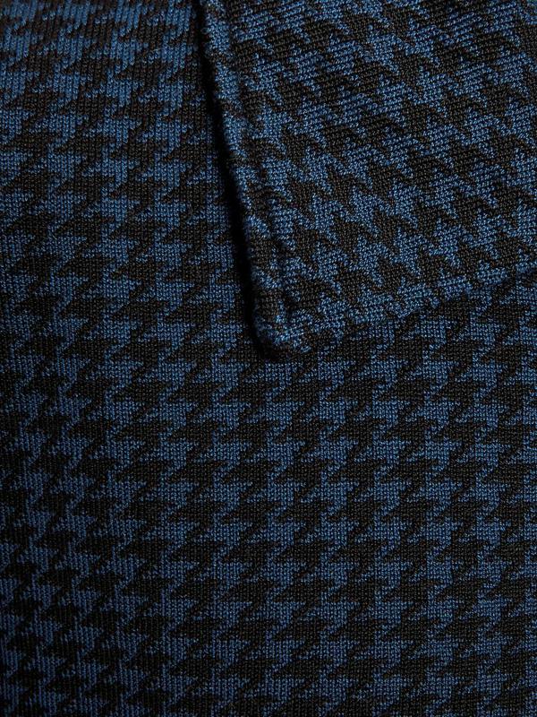 Serran London Houndstooth Knitted Jacket - Navy & Black