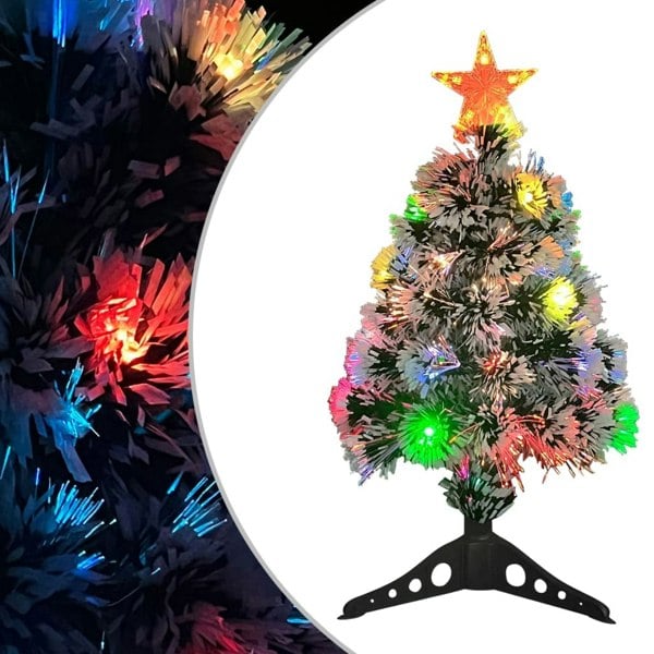 Berkfield Artificial Christmas Tree with LED White&Blue 64 cm Fibre Optic