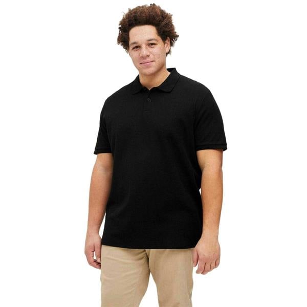 Jack And Jones Mens Austin Short-Sleeved Polo Shirt - Black - 