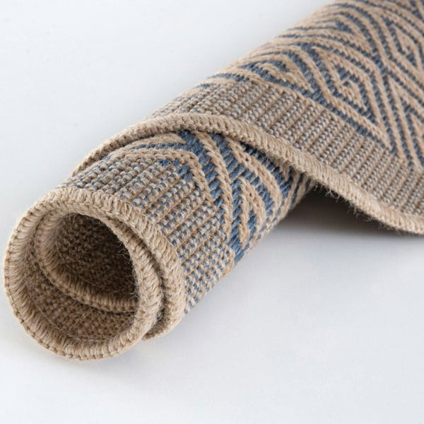 Nature Blue outdoor rug is resistant to moisture and UV protected