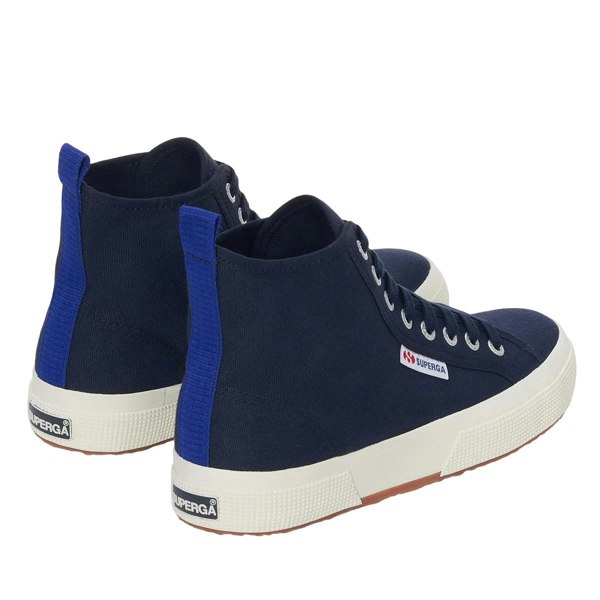 Superga Unisex Adult 2750 Cotton Mid Cut High Tops - Navy/Spectrum Blue/Avorio