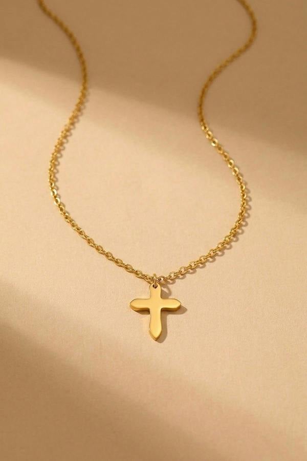 ARIIRA Letitia Gold Tone Cross Pendant Necklace