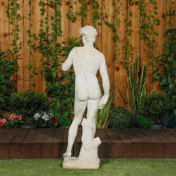 White Stone Large David Garden Statue 