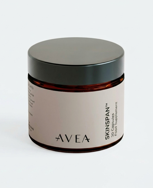 AVEA Skinspan (30 Capsules) - Skin Health with PhytoCellTec, Hyaluronic Acid, Ceramosides™ & Niacinamide - Reduces Fine Lines & Wrinkles - 100% Vegan