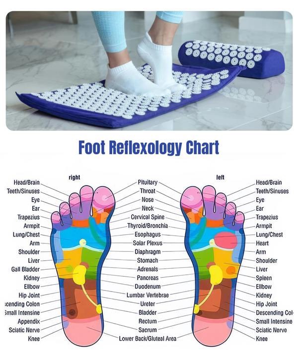 ROMIX Acupressure Mat and Pillow Set with Carry Bag, Spike Massage Mat for Back, Neck and Feet Relaxation