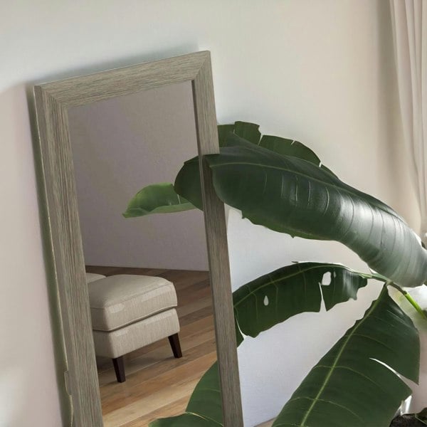 Rustic Full Length Mirror Freestanding Or Hanging Grey - Rafaelo Mobilia