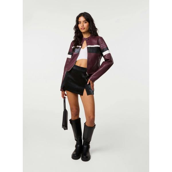 Pink Vanilla Cropped Motocross Biker Jacket