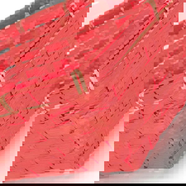 Small Red Painted Bamboo Serving Tray