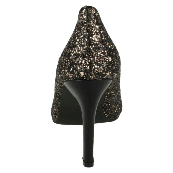 Anne Michelle Ladies Anne Michelle Pointed Toe Glittery Court Shoes