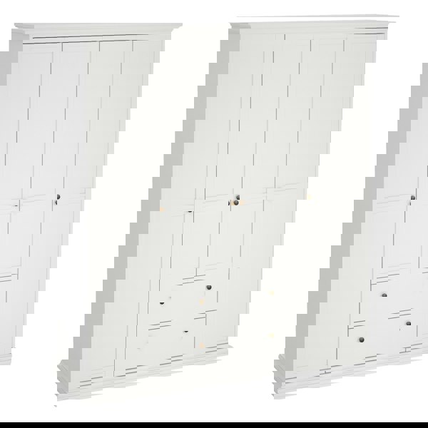 Furniture To Go Paris Wardrobe with 4 Doors and 2 Drawers in White