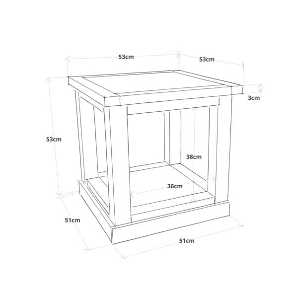 Cabinet Bits Side Table / End Table with Shelf