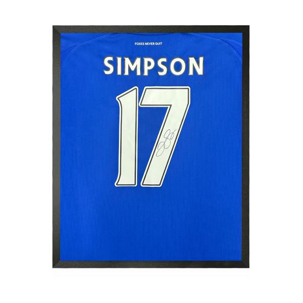 Danny Simpson Signed Leicester City Shirt Compact Frame