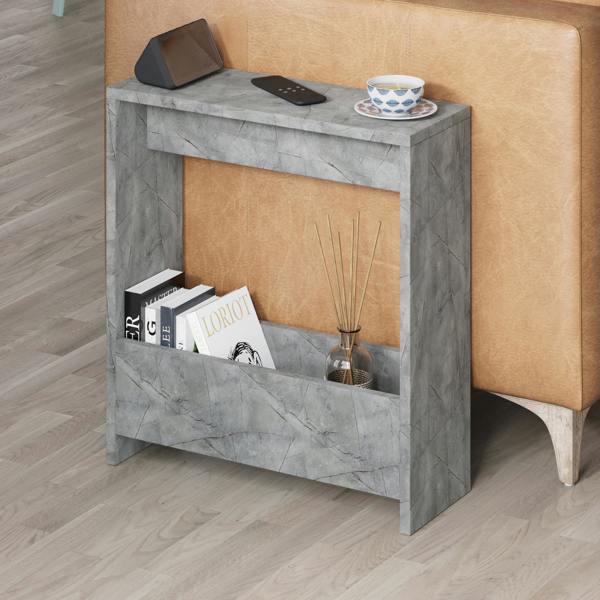 Decortie Simpi Slim End Table with Magazine Rack (H) 60cm
