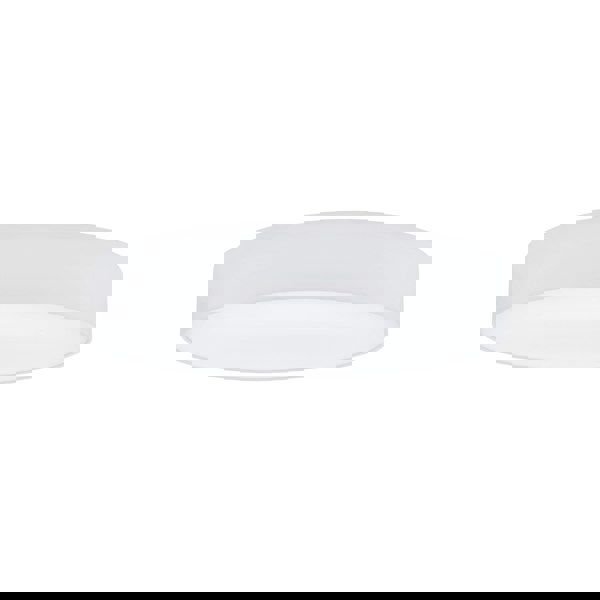 Flush Ceiling Light Colour White Circular Shade White Fabric Bulb E27 5x25W Loops