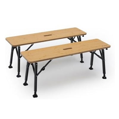 OLPRO Folding Bamboo Bench Set of Two