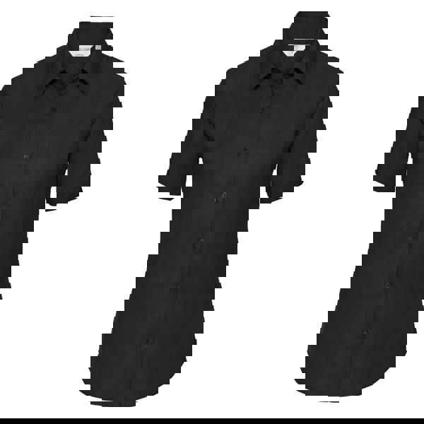 Russell Collection Womens/Ladies Oxford Short-Sleeved Shirt - Black