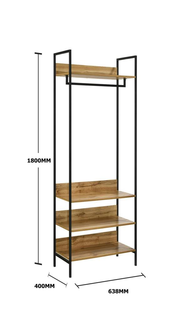 Timber Art Design 4 Tier Zahra Bedroom Double Open Wardrobe Furniture Storage Cupboard