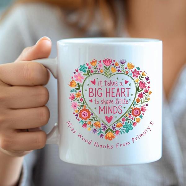 Aye Do Gifts It Takes A Big Heart to Shape Little Minds Mug Gift | Teacher School Gift