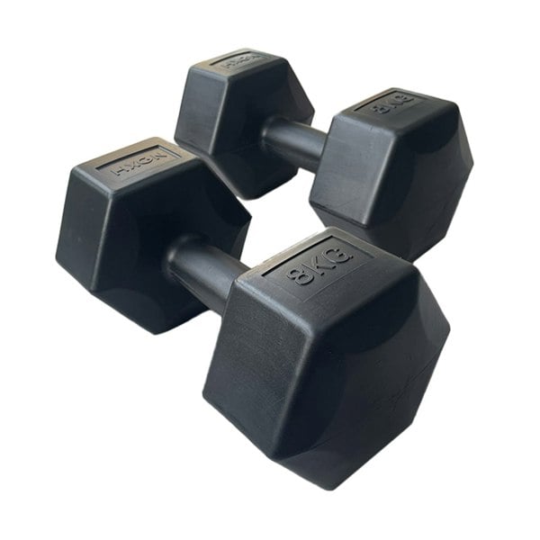 HXGN 2 x 8kg Hex Dumbbells