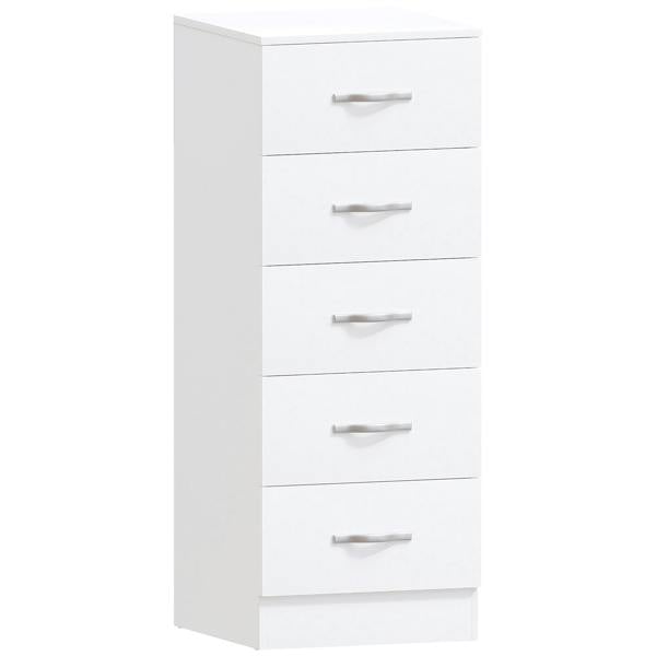 Vida Designs Riano 5 Drawer Narrow Chest, Black