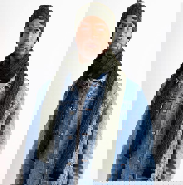 Totes Toasties Hat & Scarf Set Mens Khaki