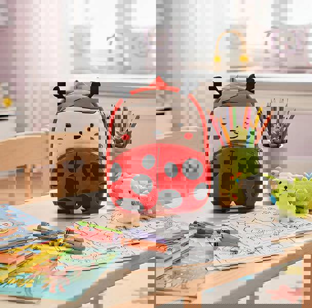 ANYKIDZ 3D Red Ladybug Kids School Backpack Cute Cartoon Animal Style Children Toddler Plush Bag Perfect Accessories For Boys and Girls