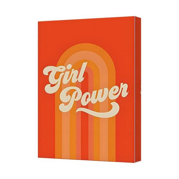 Benjamin Tate Design Girl Power Rainbow Canvas Art Print With Deep Wooden Frame