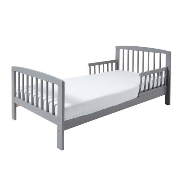 Kinder Valley Sydney Toddler Bed Grey with Safety Side Rails | Solid Pine Wood | Kids Bed