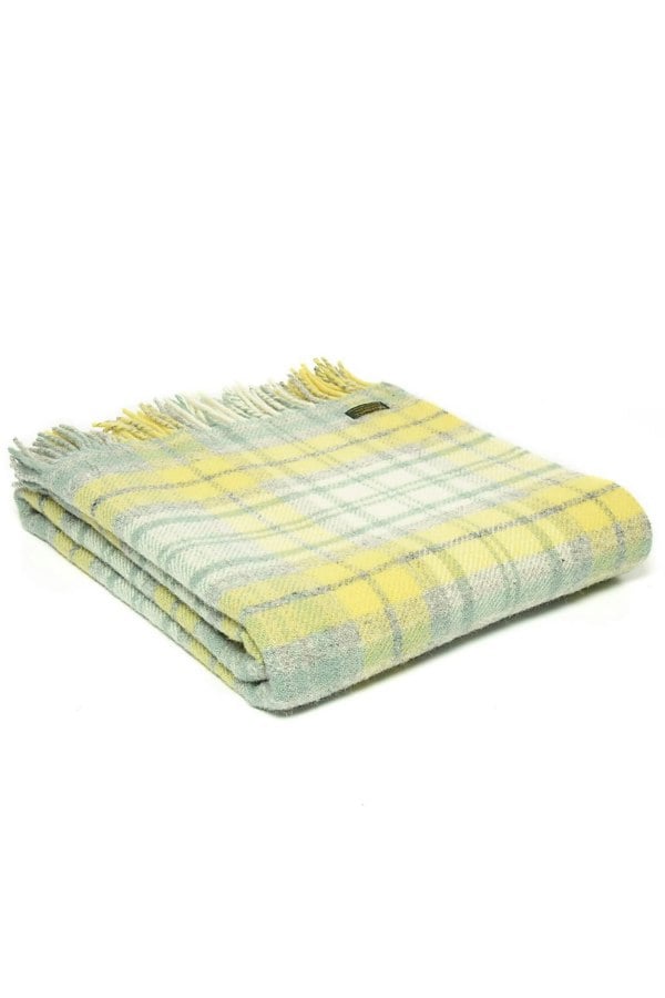 HomeSpace Direct Cottage Ocean Checked Wool Throw