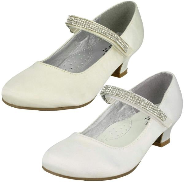 Spot On Girls Spot On Mid Heel Diamante Strap Shoes