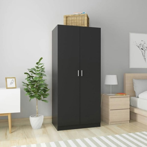 Berkfield Wardrobe Black 80x52x180 cm Engineered Wood