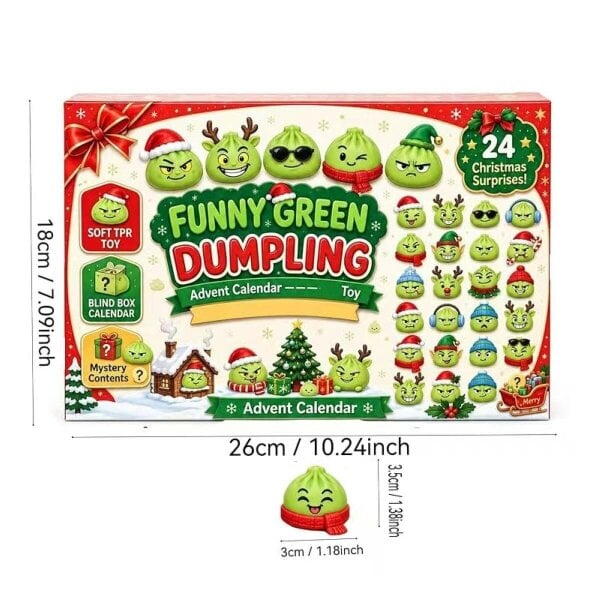 Obasyhig Green Baozi Squishy Blind Box Advent Calendar