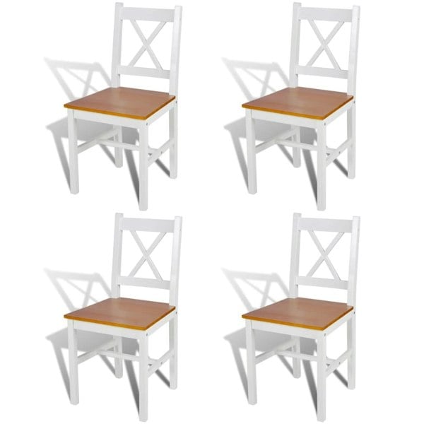 Berkfield Dining Chairs 4 pcs White Pinewood