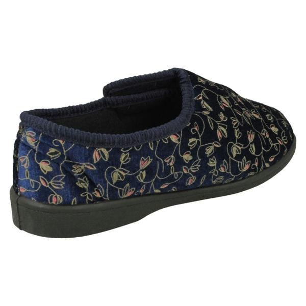 Spot On Ladies Spot On Floral Detailed Washable Slippers LVSN