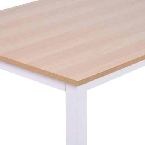 Bobobiy Computer Desk, Writing Table, 120 x 60 x 76cm Workstation for Home Office, Study with Metal Frame, Simple Assembly, White