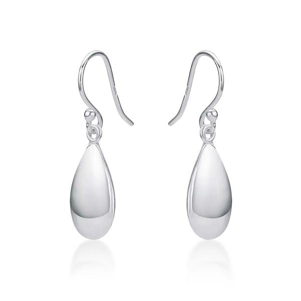 namana Plain Polished 925 Sterling Silver Tear Drop Earrings For Women