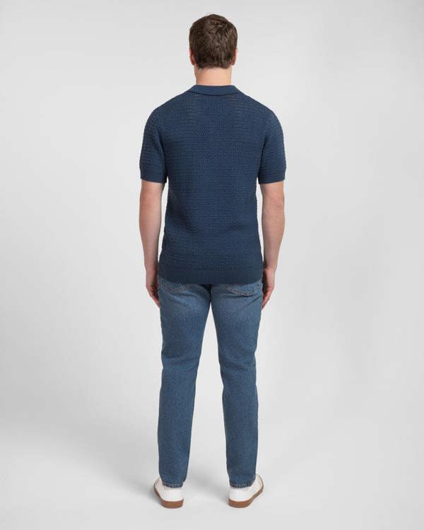 Steel & Jelly Stockwell - Chunky Knit Sweater Polo Shirt