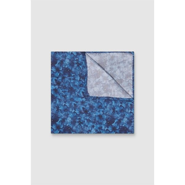 Alexandre Silver Alexandre Blue Floral Pocket Square