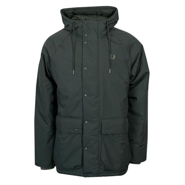 Fred Perry Padded Zip Through Jacket Night Green